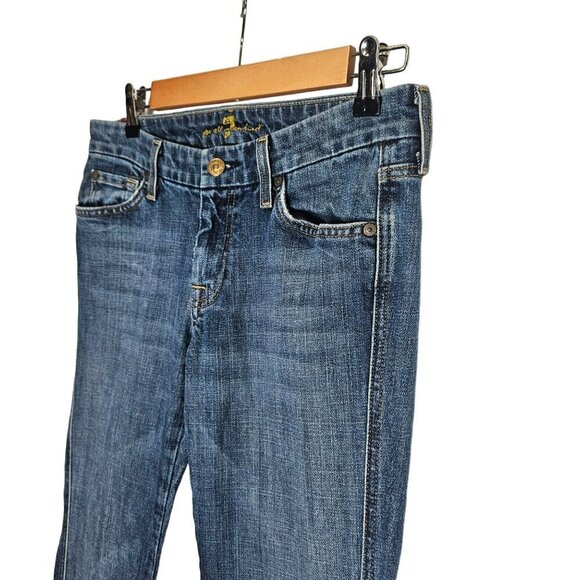 7 For All Mankind Womens Denim Blue A Pocket Flare Jeans Soft Stretch Size 29 - Picture 6 of 13